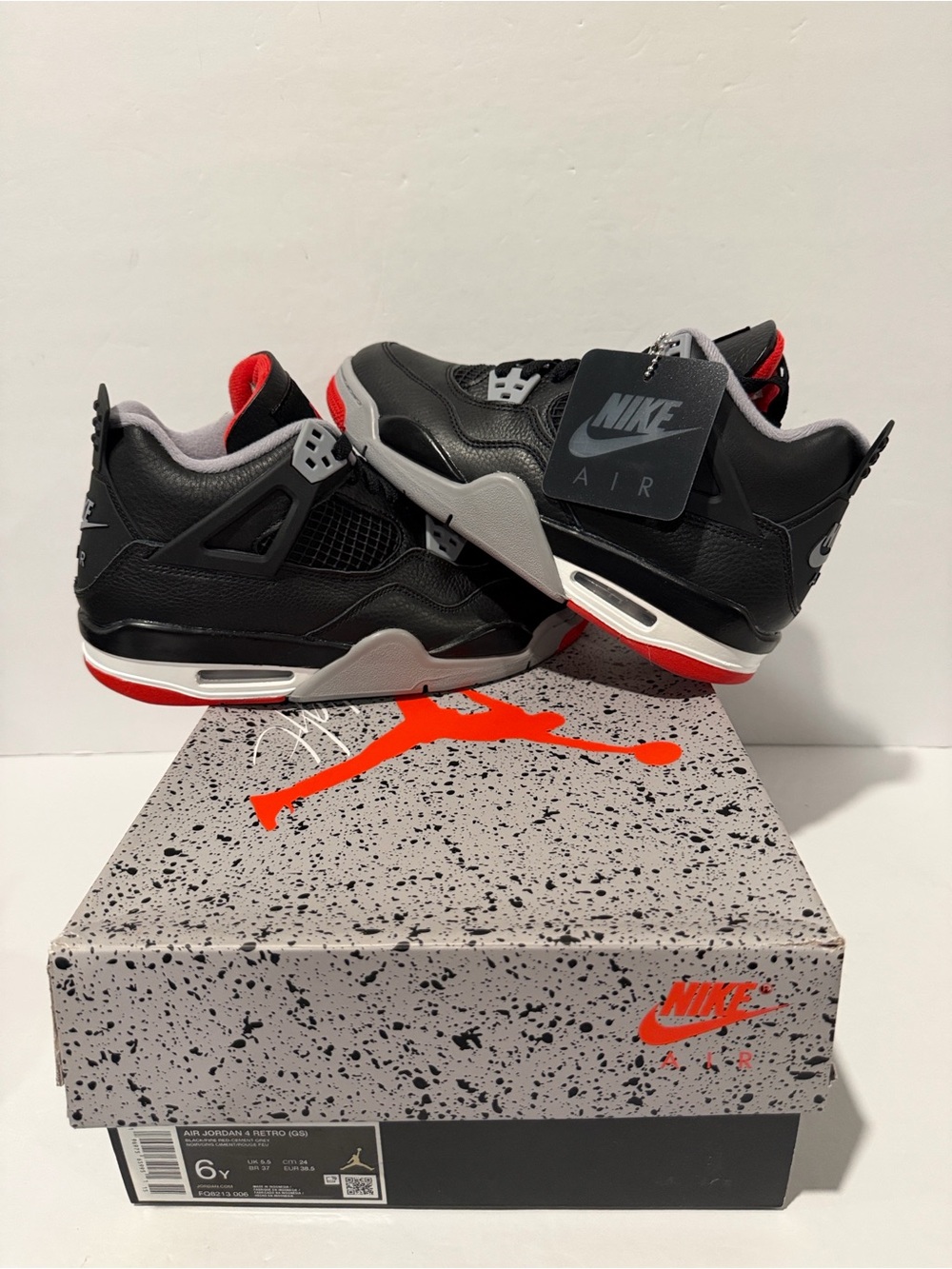 Air Jordan 4 Retro 'Bred Reimagined' (GS) Sz: 6 / 6.5 (FQ8213-006)